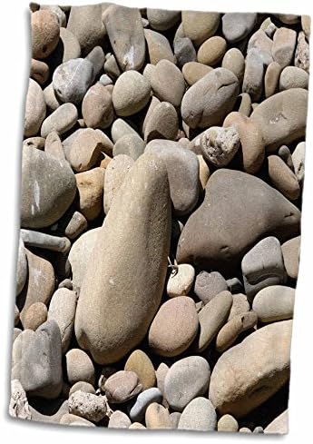3d Rose River Rock Stones-Grey-Pattern-PEBBLES Shore-jezeri-granit-granitni ručnik-sir ručnik, 15 x 22, višebojan