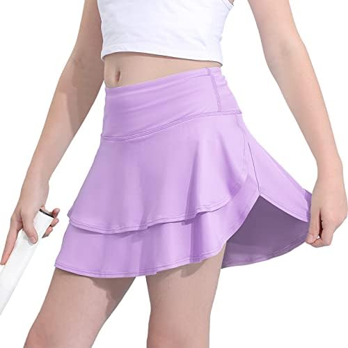 Meriabny Girls Tennis suknja s džepovima kratke hlače s visokim strukom Atletska Skort za školu za trčanje golfa