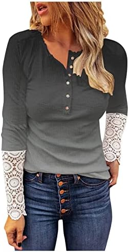 Ženska meka udobna odjeća čipkasta grafički salon za labav fit bluza tee ljetni jesen dugi rukav vrh za lady cc cc cc