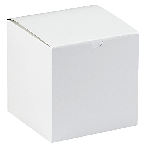 Poklon kutije, 8 9 8 8 1/2, bijele, 50 komada po pakiranju, božićno pakiranje