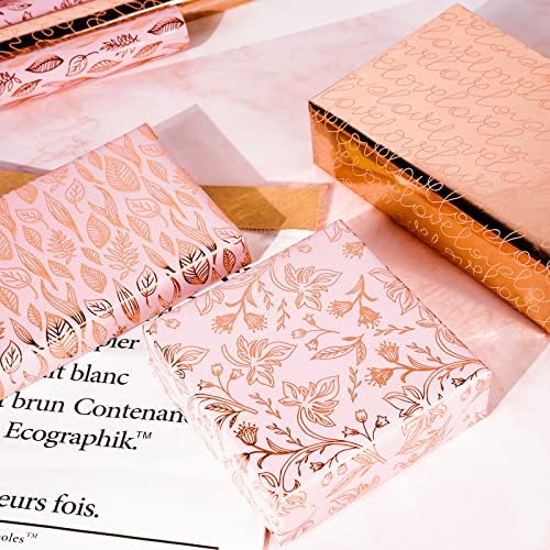 Rola papira za omatanje od papira-ružičasti i ružičasto-Zlatni Ljubavni Print za Valentinovo, svadbeni tuš, vjenčanje, rođendan-30