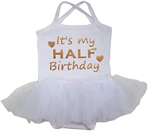 Kirei Sui Baby Gold Sparkle pola 1/2 rođendana Tulle Tutu Bodisuit haljina