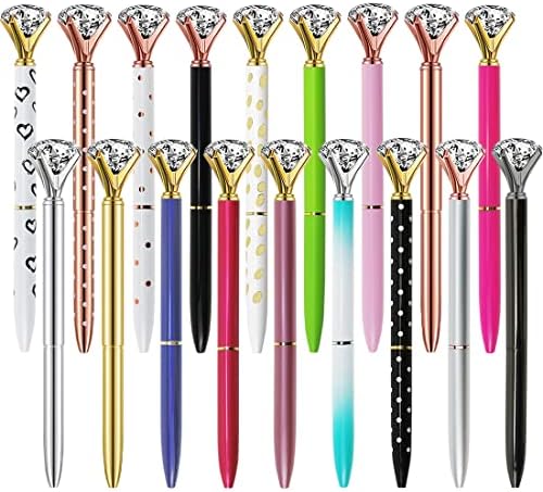 Oddmoal dijamantne olovke Zabavna olovka za kristalnu dijamantnu olovku za žene, Bling Metal olovke, crna tinta, 18 brojanja