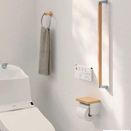 Cujux drveni toaletni papir držač-zid-zid-montiranog stalak za rolanje s drvenom policama za pohranu za modernu kuhinju i