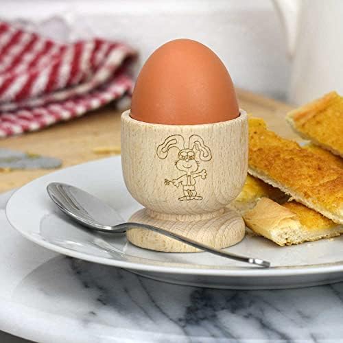 Drvena šalica za jaja neobični zec