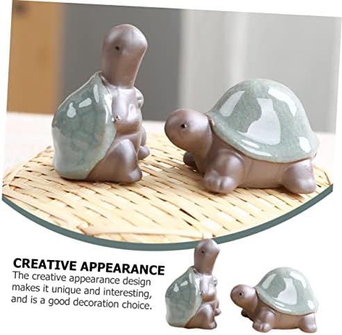 Didiseaon 2pcs ukrasi kućni dekor dekor dekor minijaturna staklena životinja kornjača za automobilska ploča ukrasna figurica