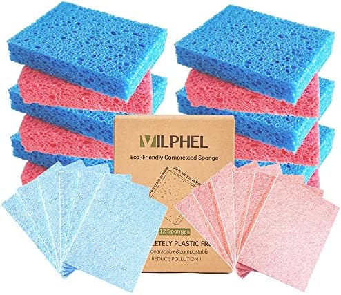 Vilphel 12 broji bez ogrebotine 18X Super apsorpcija Biorazgradivi komprimirani celulozni kuhinjski spužvi za čišćenje kućanstva