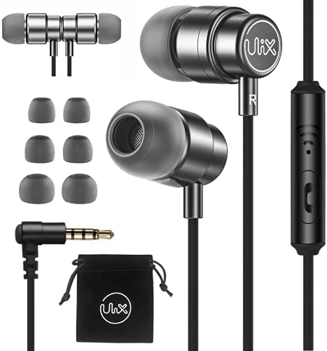 Ulix Wired Earbuds, jahače sive i crne slušalice s mikrofonom, udobne i izdržljive