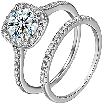 Nakit ženske veličine srebrni prstenovi s dva prstena 69 vjenčani nakit od rhinestona bijeli prstenovi neobični prstenovi