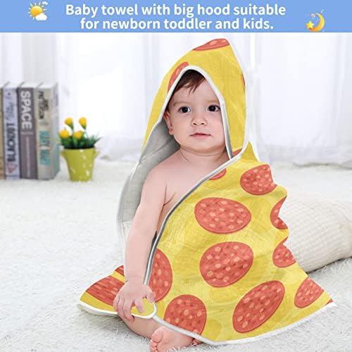 VVFelixl ručnik za dječju kupku, peperoni pizza uzorak s kapuljačom za bebe ručnike, upijajući ručnici za dojenče, pamučni