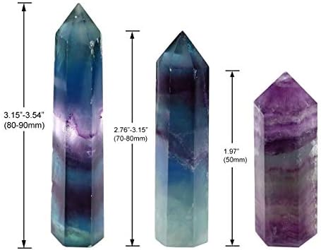 Crystaltears Fluorit zacjeljivanje kristalnih štapića postavljeno fasetiranu prizmu draguljast točka štapića rezbareni reiki