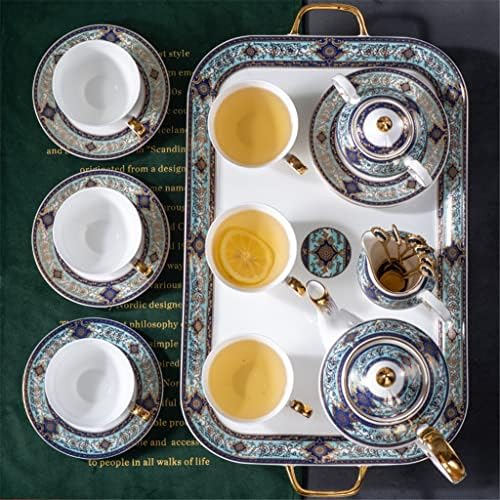 Zhuhw Palace Style Bone China šalica za kavu i tanjur, europski set za čaj, britanska popodnevna šalica čaja