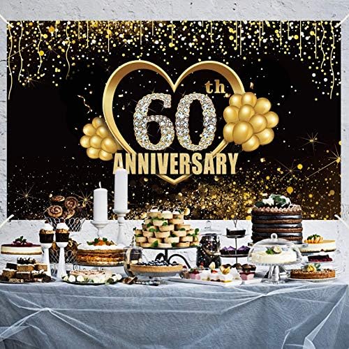 pribor za ukrašavanje 60. rođendana-natpis sa zlatnim sjajem Sretan 60. rođendan, 9kom svjetlucavih 60 visećih uvojaka, 6kom