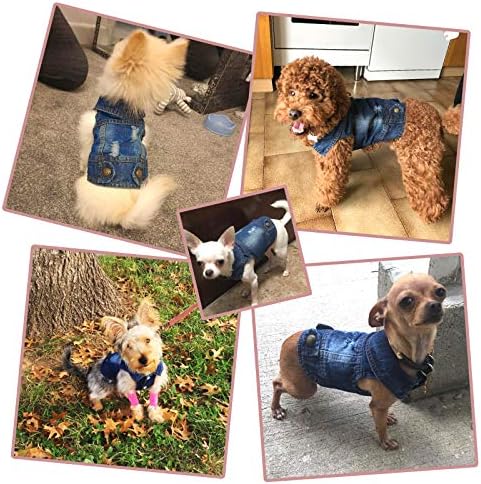 Qeqrug pseća odjeća jean jakna prsluk prsluk vintage oprana traper pasa odjeća za male srednje velike pse mačke štenad odjeća