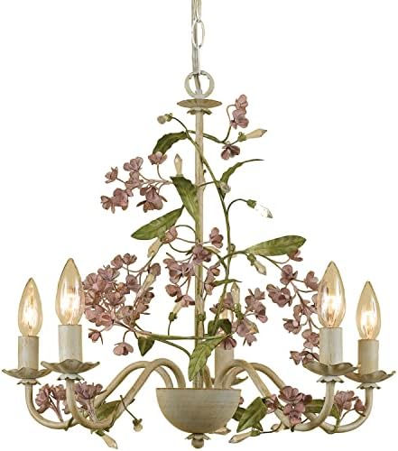 Hanover rustikalni cvjetni luster u antiknu vrhnju i ruža viseći svjetiljki za spavaću sobu, dnevni boravak, hodnik, ulaz,
