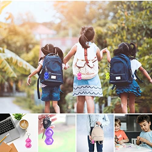25 PCS Mini Pop Fidget Keychain Senzorna zabavna igračka, Anti-anksiozni stres za ublažavanje autizma za odrasle i djecu