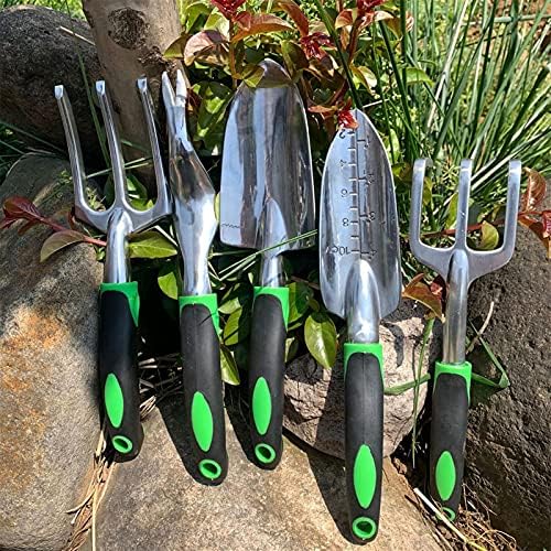 Pribor za vrtlarstvo set od aluminijske legure 9-dijelni set alata za vrtlarstvo silikonska dvobojna ručka lopata ručni sadilica