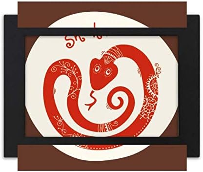 Hladni majstor DIY laboratorij godine zmijske životinje Kina Zodiac Crvena radna površina Photo Frame Black Picture Art slikanje