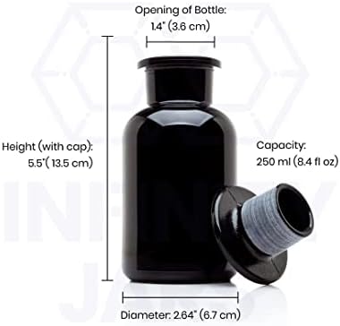 Infinity staklenke 1 litara crna ultraljubičastog punjenja stakla prazna apoteka