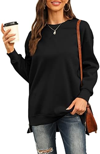 Lcucyes ženska dukserica dugih rukava za žensku duksericu ležerne koš za tuniku duksevi s bočnim prorezima s patentnim zatvaračem