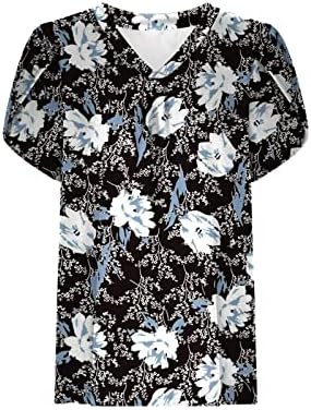 Ženski posao casual vrhovi cvjetni print uredski radovi bluze majice ljetne majice majice labave udobne tunike majice