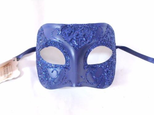 Blue Glitter Colombina Lara Venetian Masquerade maska