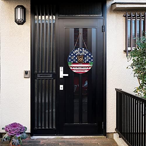 MALIHONG Personalizirana američka zastava Američki buldog pas Kućni Ljubimci znak za ulazna vrata dekor trijema seoske kuće