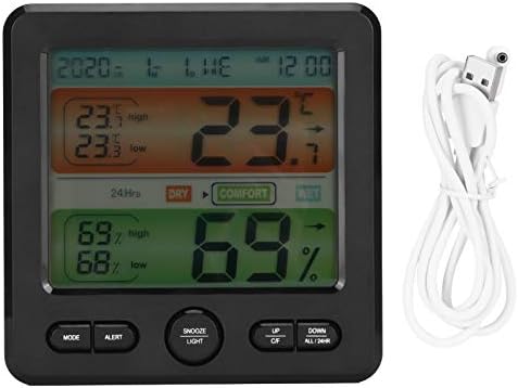 Unutarnji digitalni termometar-higrometar s LCD zaslonom u boji monitor vlažnosti i temperature sat za kućnu garažu staklenik