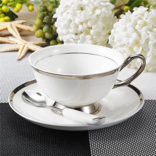 Houkai Silver Edge Europska kost Kina porculanska šalica kave Visokog popodneva Popodnevna čaša za čaj za vjenčanje Poklon