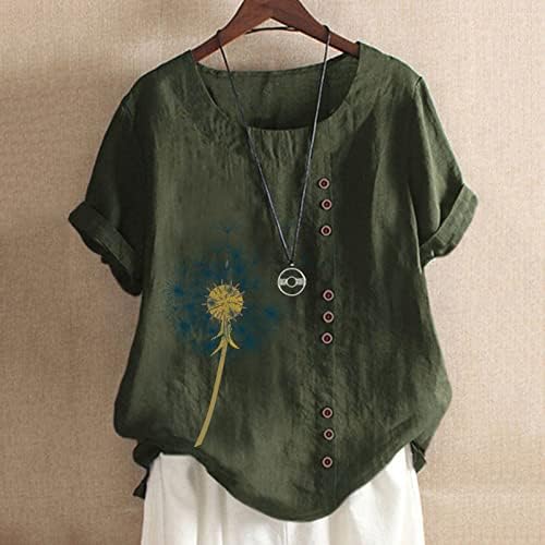 Ženske predimenzionirane majice Ljeto plus vrhovi ležerni okrugli vrat kratki rukavi majica za tiskanje labave tunike gornje