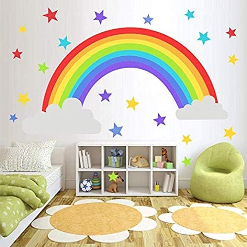 Bamsod Rainbow Wall naljepnica Kids Wall Decal Art Girls Star Spavaća Dječji vrtić Ured za dom 16,5x32,6 inča