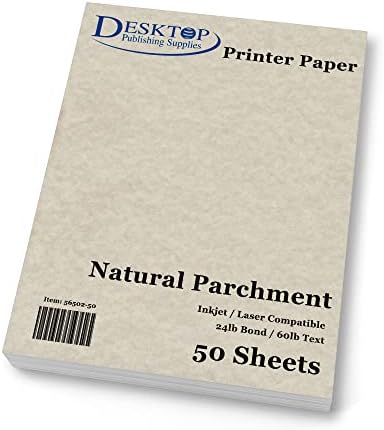 Prirodni pergamentni papir - 50 listova - Desktop Publishing Supplies, Inc. ™ Brand