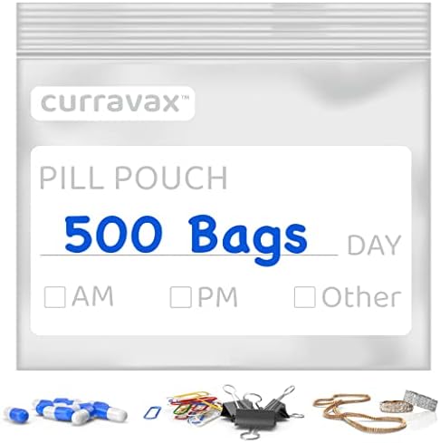 Vrećice za tablete pakiranje od 500 tableta bez BPA veličine 3 do 2,75 inča-vrećice za lijekove za višekratnu upotrebu s