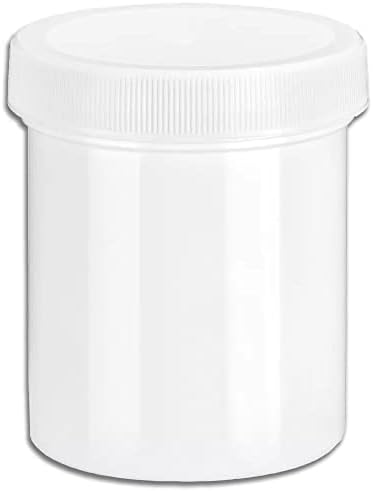 4 oz bijele okrugle plastične staklenke široke usta - pakiranje od 12 BPA besplatnih kozmetičkih spremnika i poklopca za