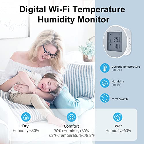 Pametni monitor temperature i vlažnosti u zatvorenom prostoru za kućnu garažu za kućne ljubimce s digitalnom kompatibilnošću