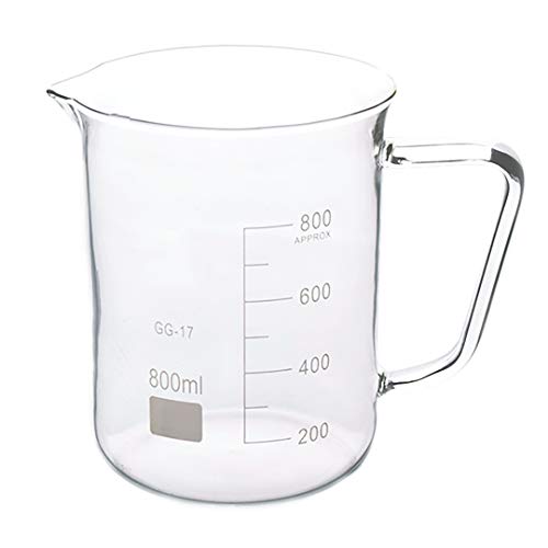 Borosilikatna staklena čaša od 0800 800 ml niskog oblika sa staklenom ručkom staklena graduirana čaša