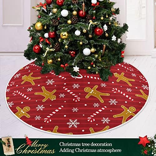 Oarencol Božićni kolačići bomboni božićno drvce suknje 36 inčne snježne pahulje crvena pruga Xmas odmor za odmor stabla ukrasi