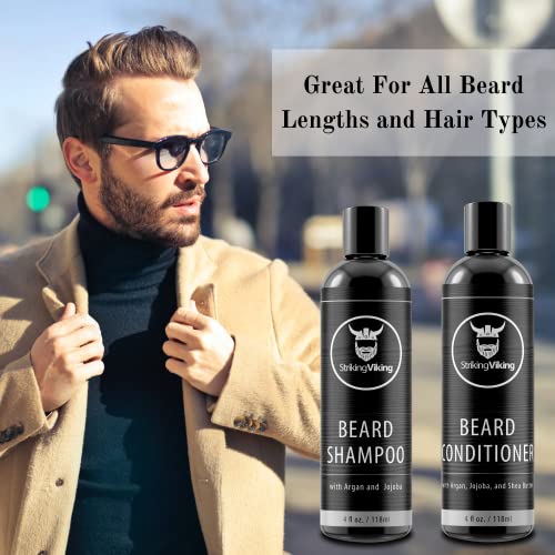 Šampon za bradu i regenerator za bradu za muškarce, potpuno prirodni komplet za pranje brade, čisti, omekšava i njeguje kožu