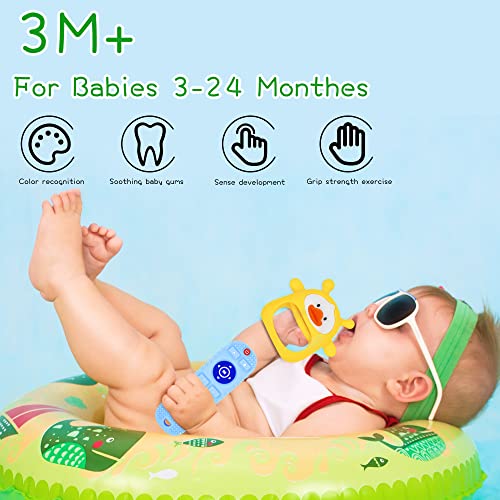 Dječje igračke za zube, 2 pakiranja umirujuća zuba za ruke za bebe 0-6 mjeseci, mekani zubi za daljinsko upravljanje za bebe