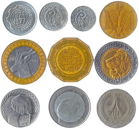 Alžir 10 miješanih kovanica | Centimes | Dinari | Arapske životinje | Od 1964