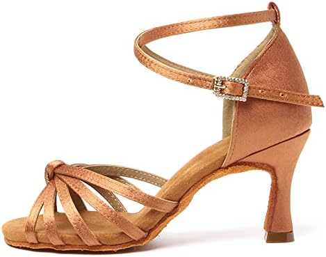 Tinrymx ženske latino plesne cipele satenski salsa salsa cha-cha Professional Practice Plesne cipele, Model-EM217