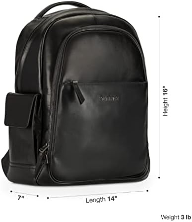 Velez kožni ruksak za muškarce - 15 -inčni torba za prijenosno računalo - Poslovni putopis Daypack - Slim dizajnerska torba