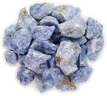 Materijali hipnotičkih dragulja: 3 lbs, skupno plavo kalcitno kamenje s Madagaskara - sirovi prirodni kristali za kabinsko,