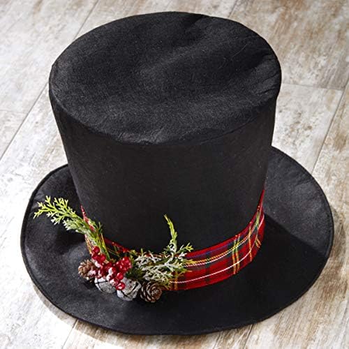 Božićno drvce Topper - Crni gornji šešir s vintage izgledom, Faux Mistletoe