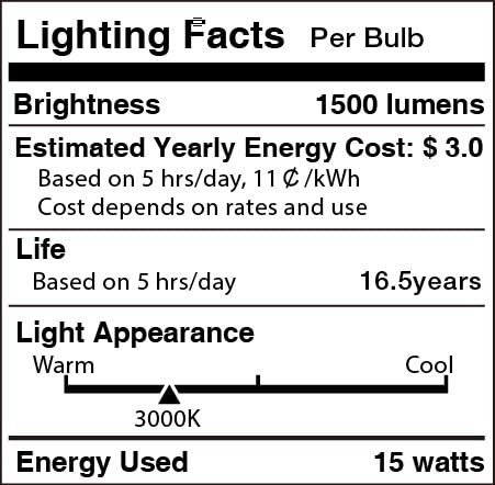 926 LED kukuruzne žarulje od 15 vata, LED žarulje od kandelabra, topla bijela boja 3000K, 1500LM, ekvivalent žarulje sa žarnom