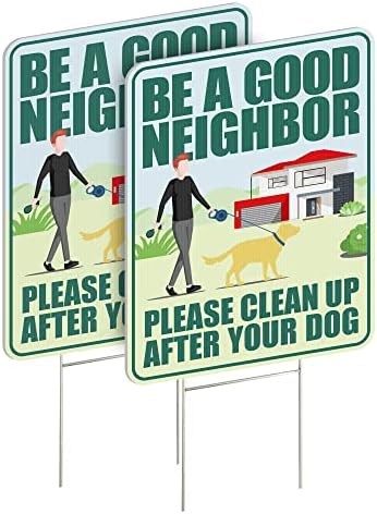 Očistite nakon što vaš pas potpisuje 2 pakiranja 12 x9 metalnim ulogama, bez znakova psa za dvorište, pokupite nakon znakova