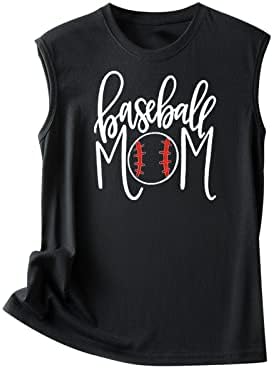 Mama košulja za žene bejzbol majice majice poklon pismo tisak casual crewneck bez rukava tinejdžerske vrhove