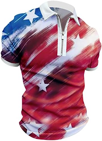 Polo majice američke zastave za muškarce 4. srpnja Patriotske majice Majice Summer Casual Vintage kratki rukavi vrhovi
