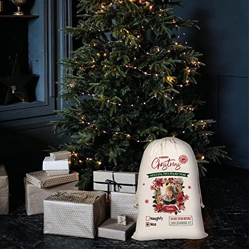 Bageyou Custom Dog Santa Sacks Slatka Newfoundland Djeda Mraza za božićni božićni poklon s pamučnom platnu od pamuka 19,5