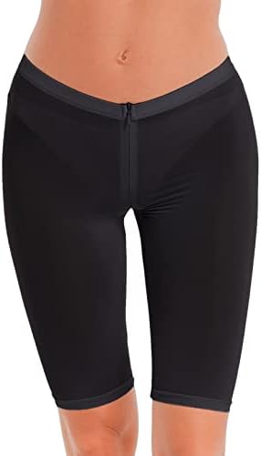 Qinciao ženske mrežice Sheer biciklističke kratke hlače Transparentne kratke gamaše Zipper High Elastic Yoga hlače